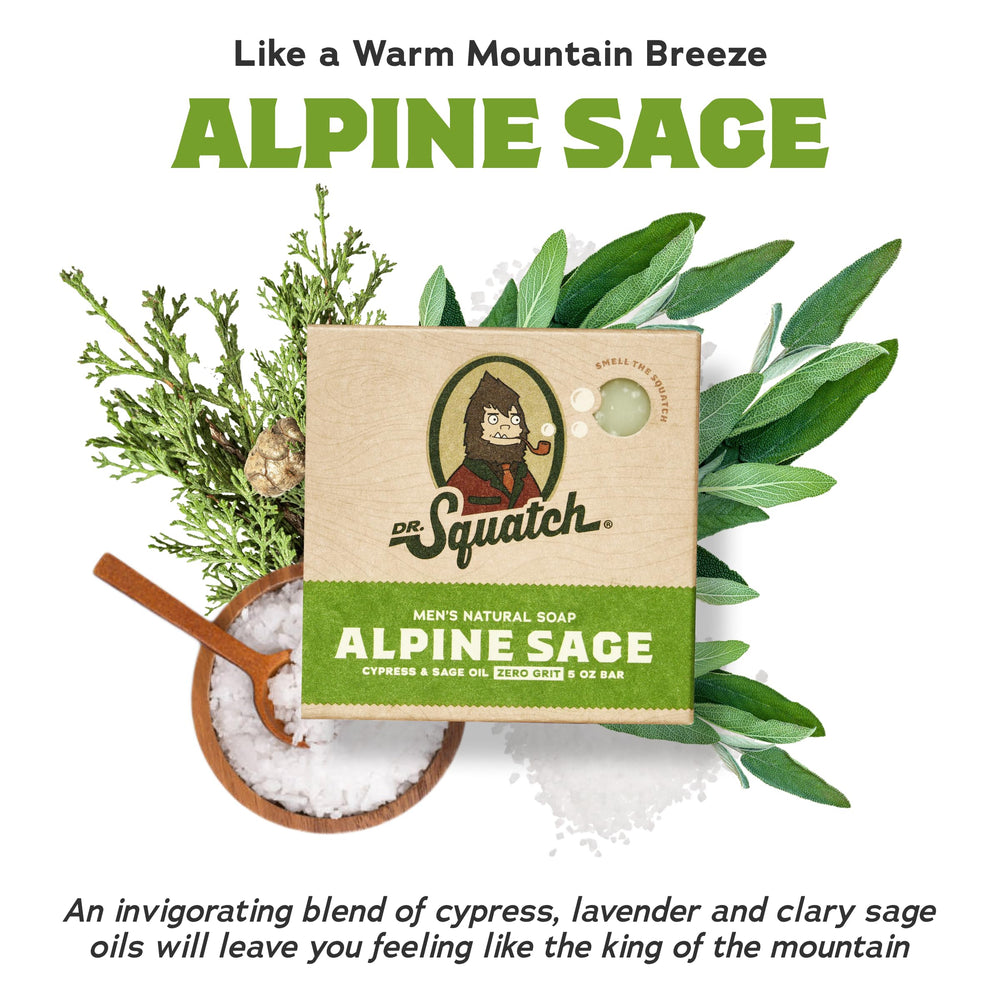 Dr. Squatch Alpine Sage soap lather creates rich foam for a thorough cleanse.