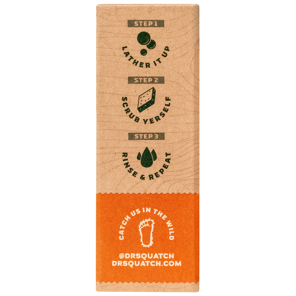 Dr. Squatch Cedar Citrus bar rinses clean with a fresh finish.