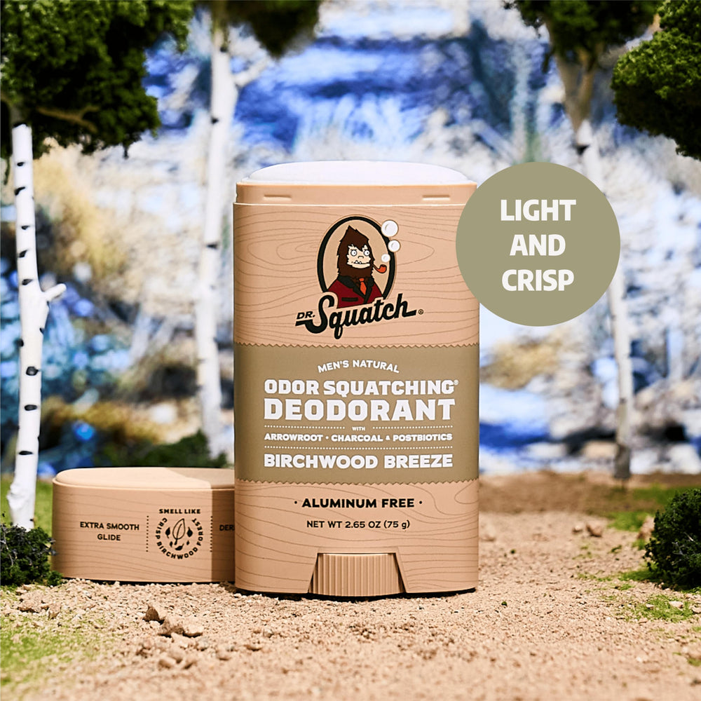Dr. Squatch Birchwood Breeze application swipe demonstrates easy daily use.