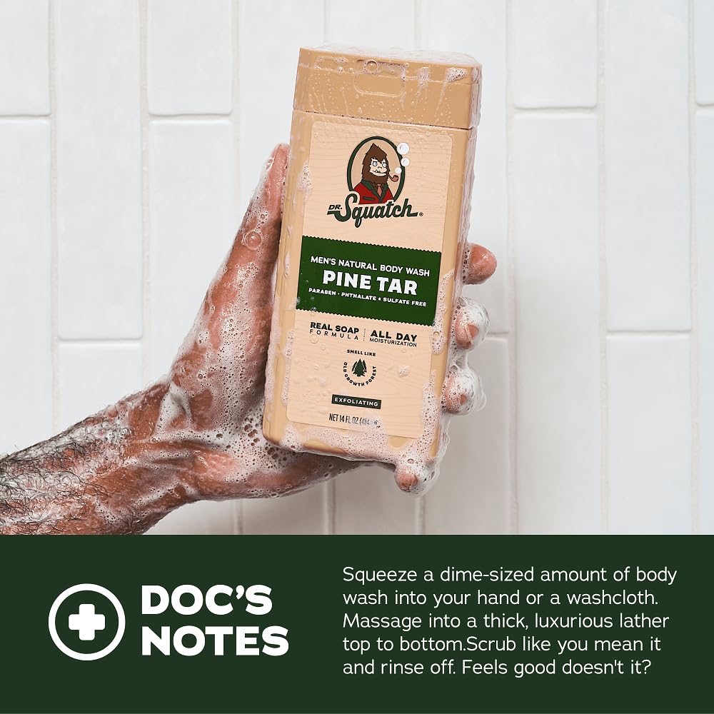 Dr. Squatch Body Scrubber shown for gentle exfoliation and superior clean.