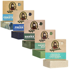 Dr. Squatch Coastal Mist bar soap for a refreshing morning shower with a masculine scent.