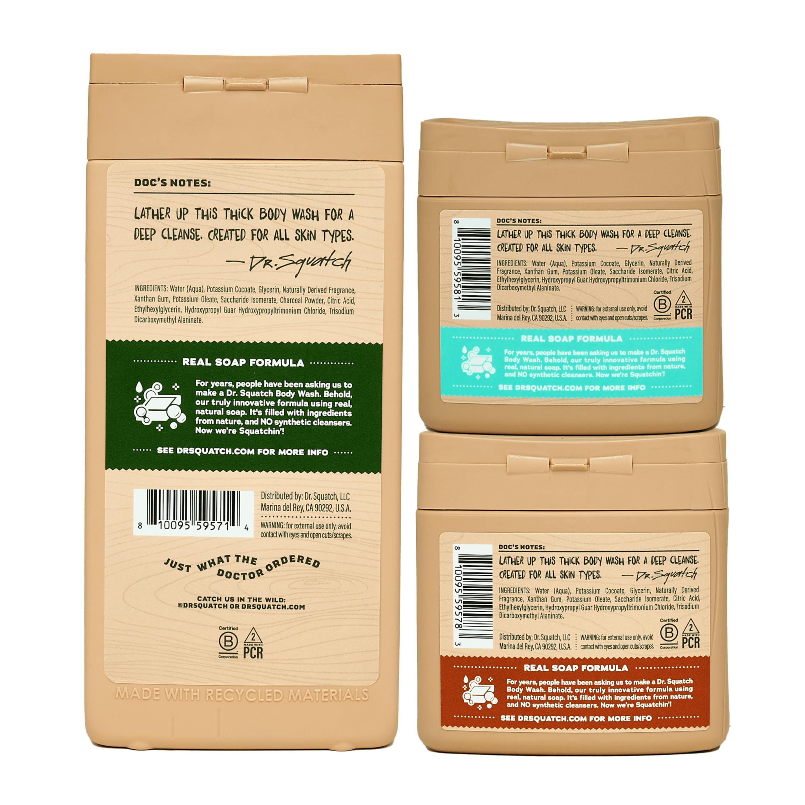 Dr. Squatch Coconut Castaway two-pack bottles ready for sharing or travel