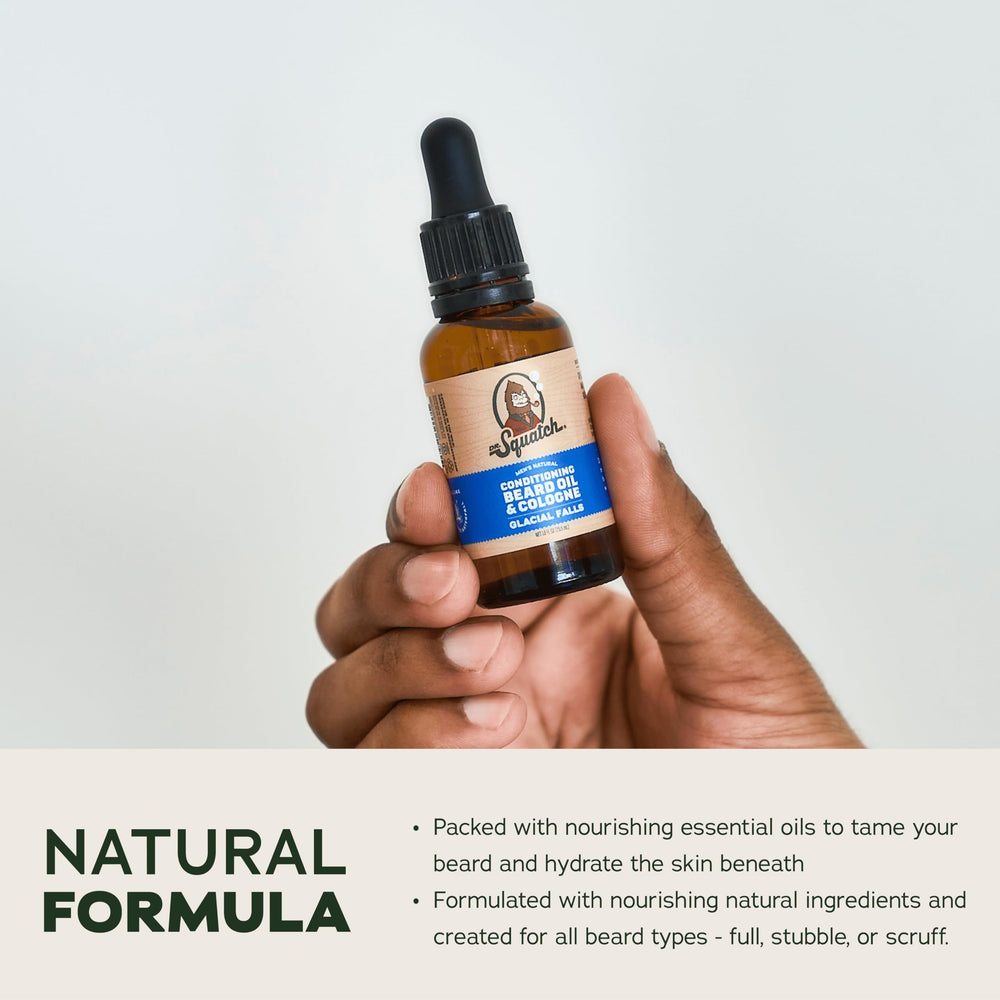 Dr. Squatch Conditioning Beard Oil three-pack gift-box highlights a ready-to-gift set.
