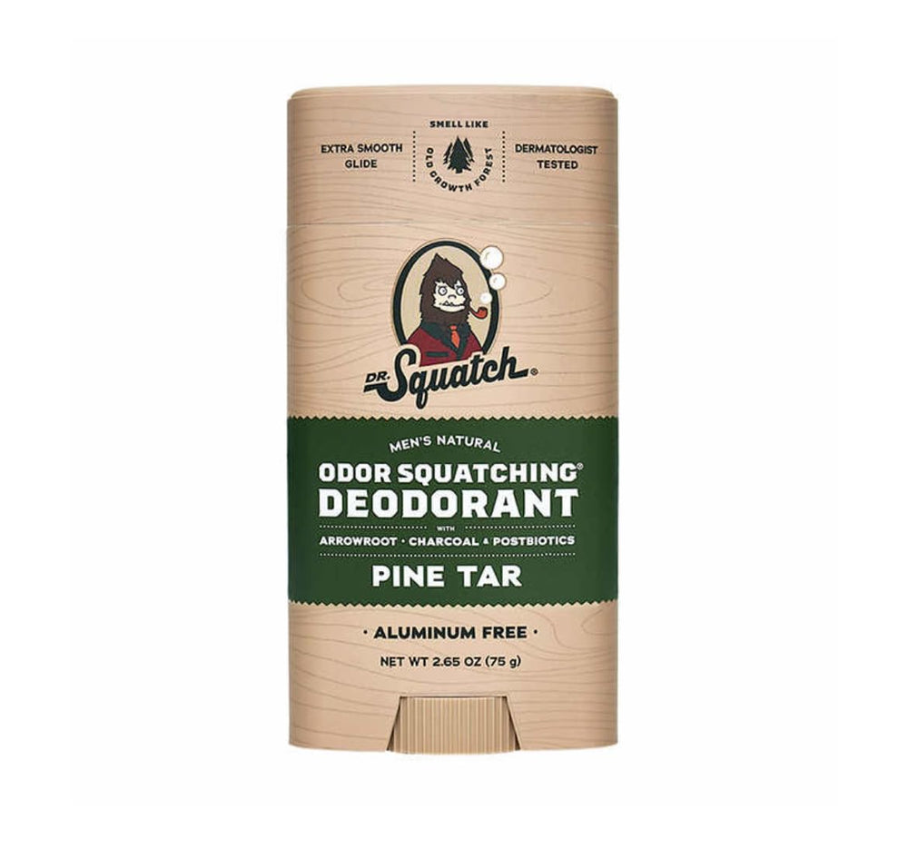 Dr. Squatch deodorant ingredients emphasize jojoba and shea butter for skin nourishment.