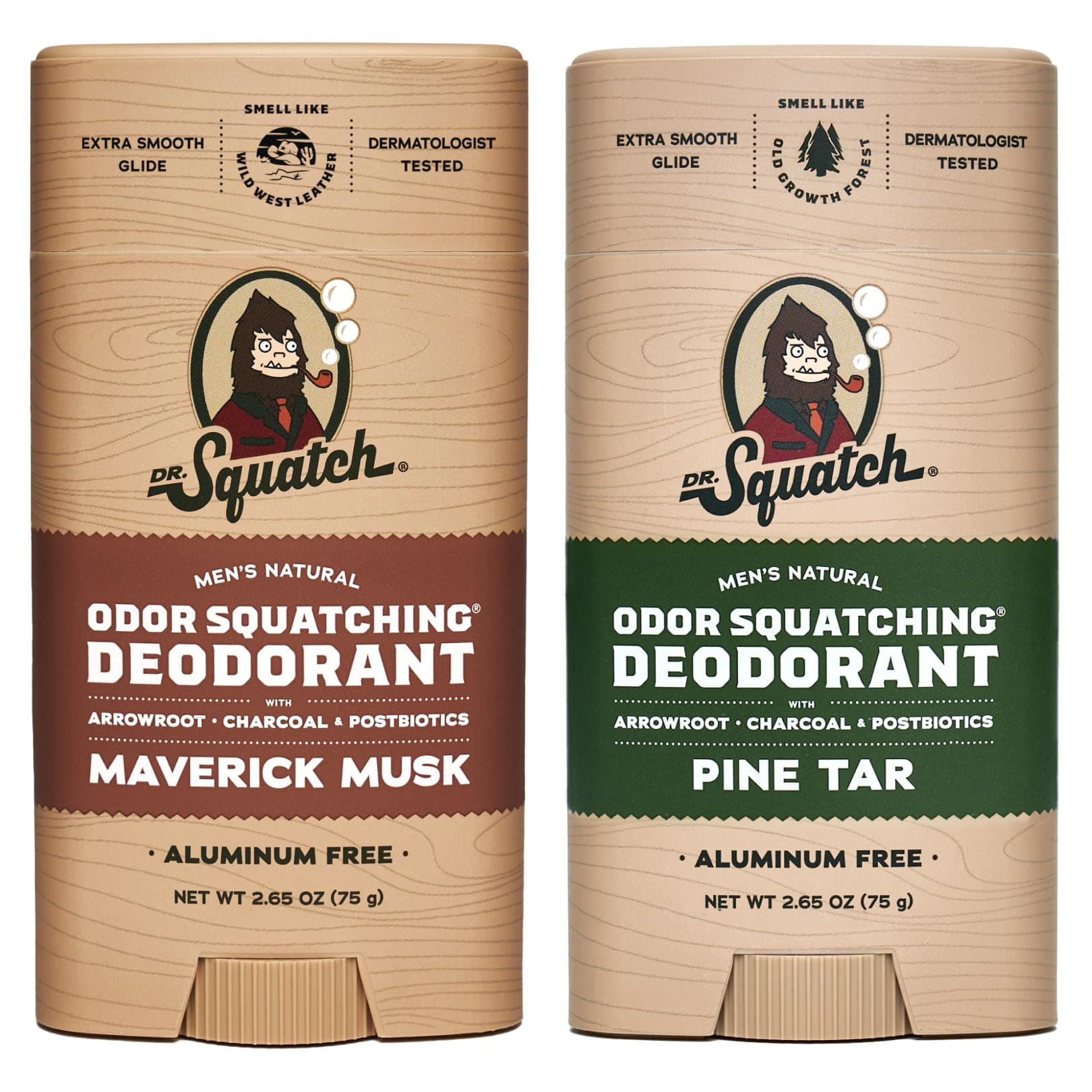 Dr. Squatch Maverick Musk deodorant bottle with bold scent and natural protection.