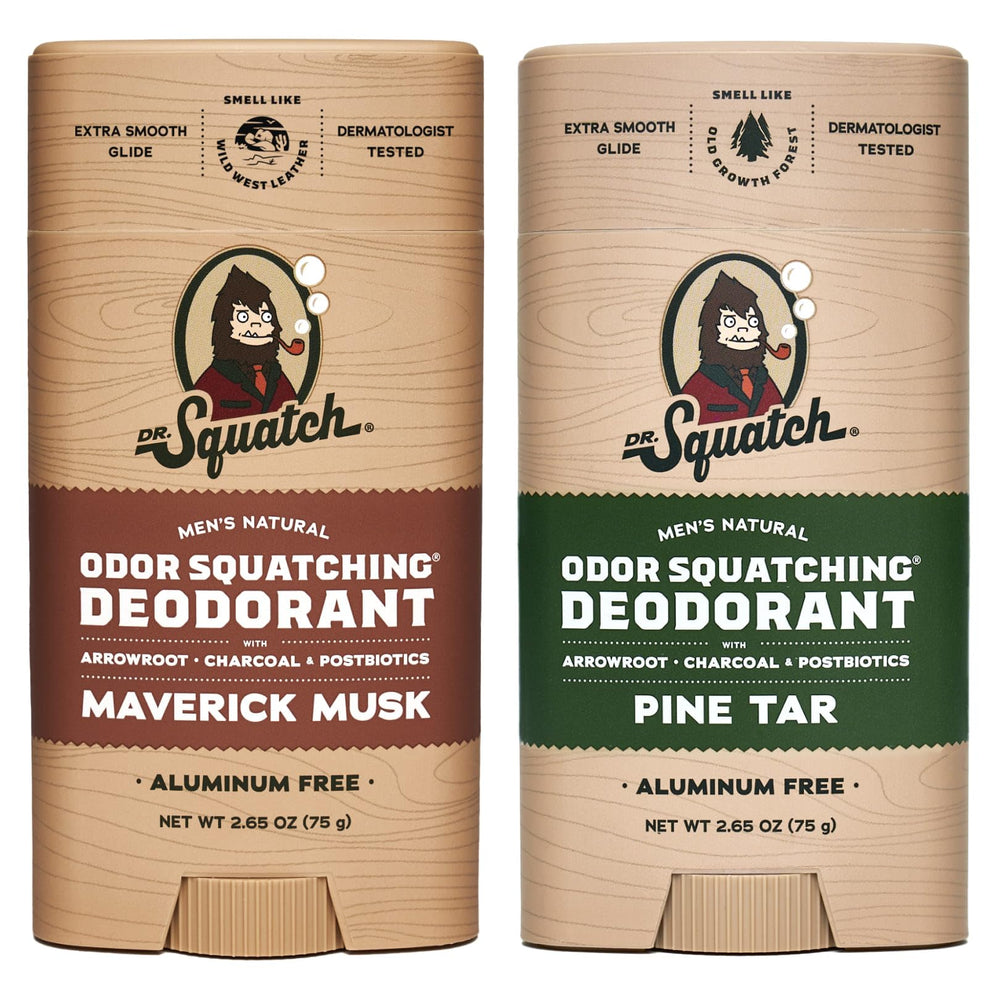 Dr. Squatch Maverick Musk deodorant bottle with bold scent and natural protection.
