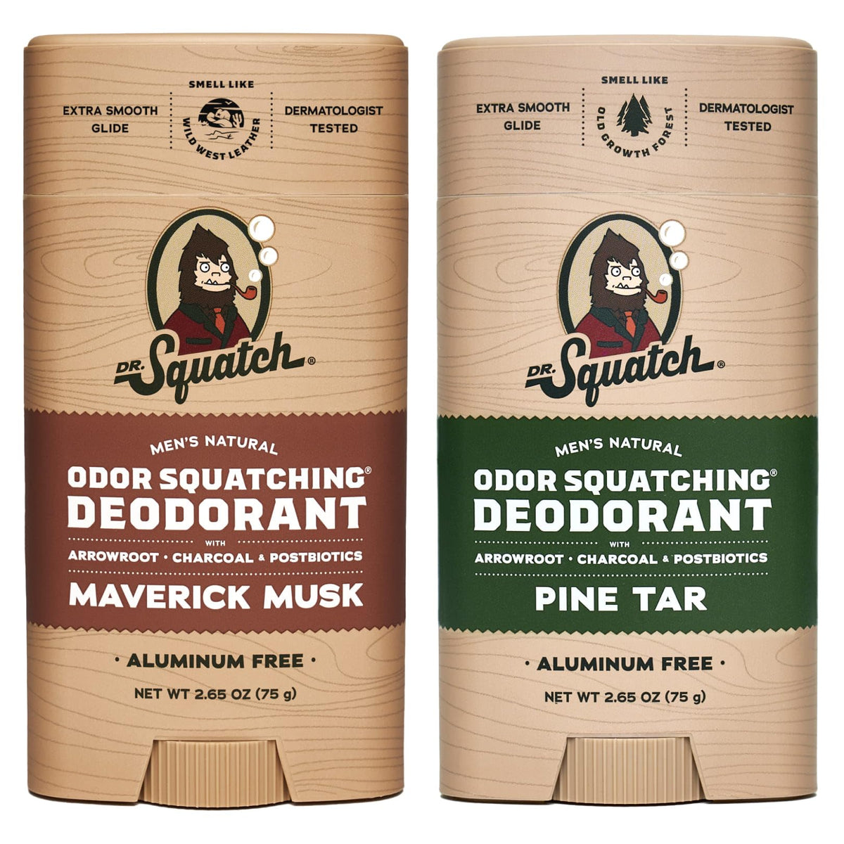 Dr. Squatch Maverick Musk deodorant bottle with bold scent and natural protection.