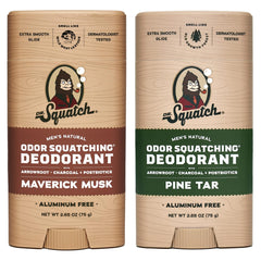 Dr. Squatch Maverick Musk deodorant bottle with bold scent and natural protection.