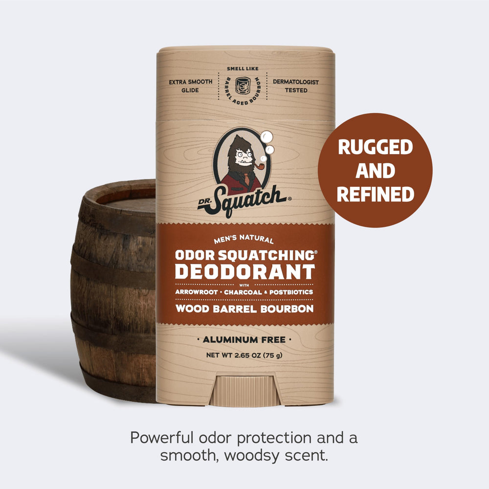 Dr. Squatch deodorant pine tar stick offers long-lasting odor control