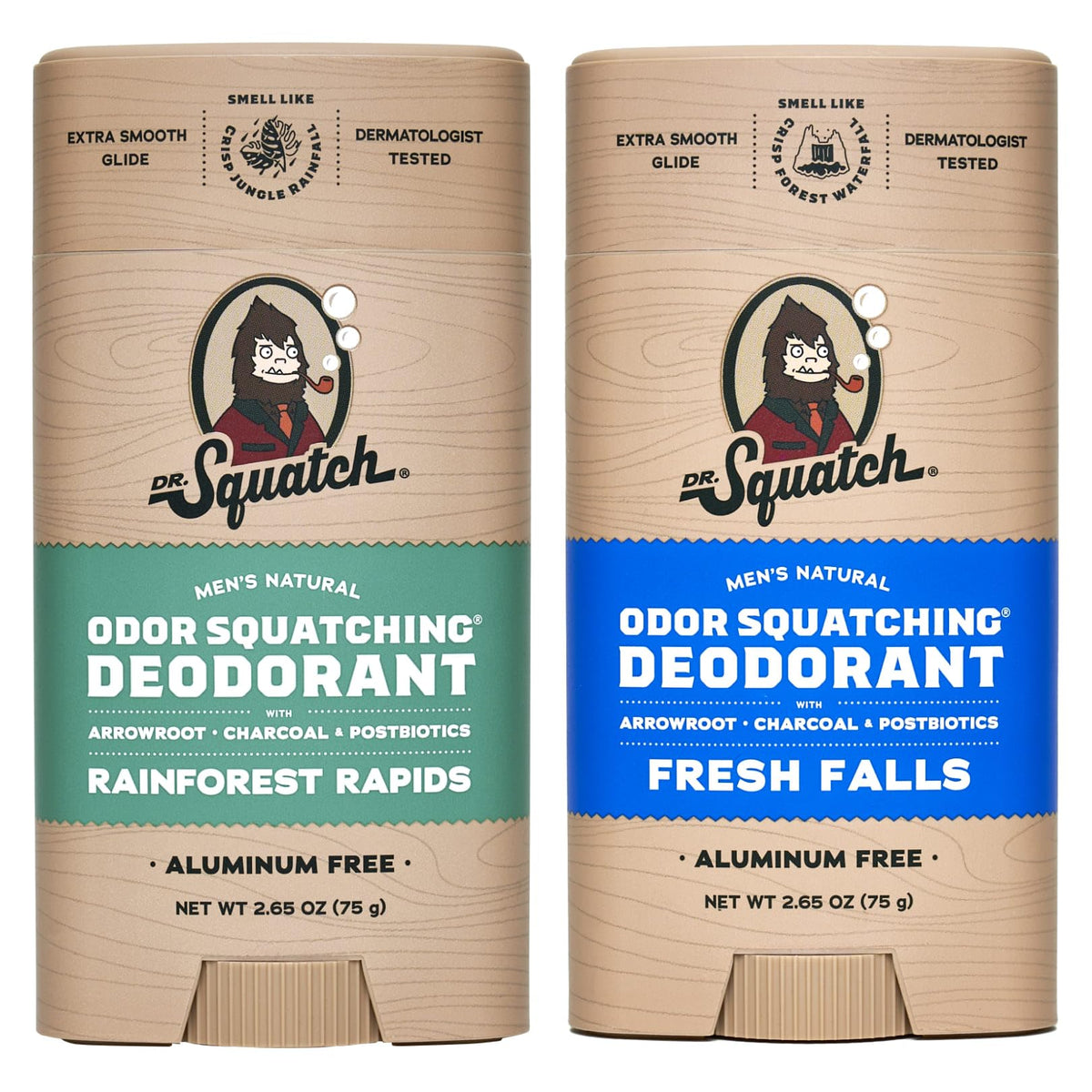Dr. Squatch Rainforest Rapids deodorant application showing all-day natural freshness