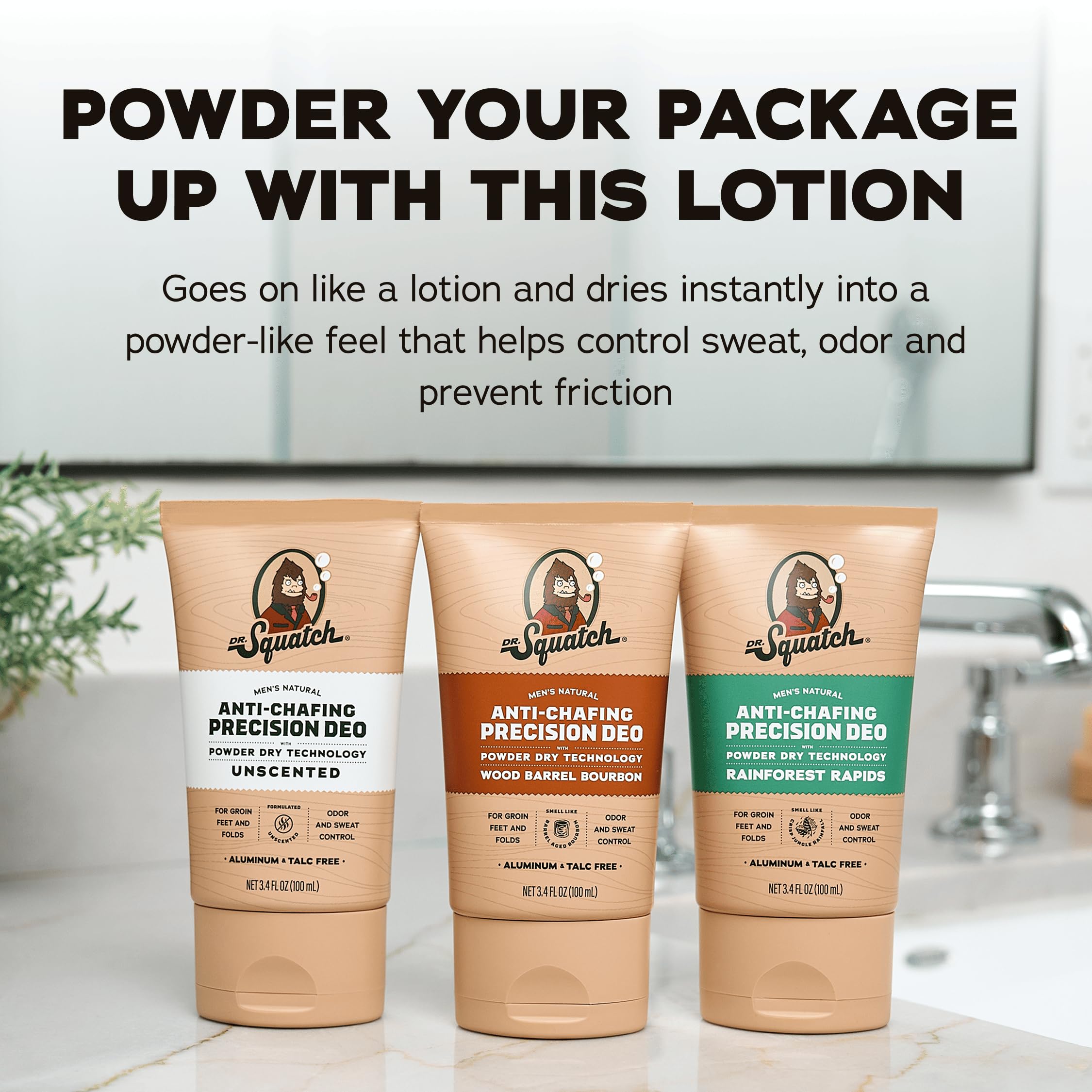 Dr. Squatch Dermatologist-tested label indicating suitability for all skin types.