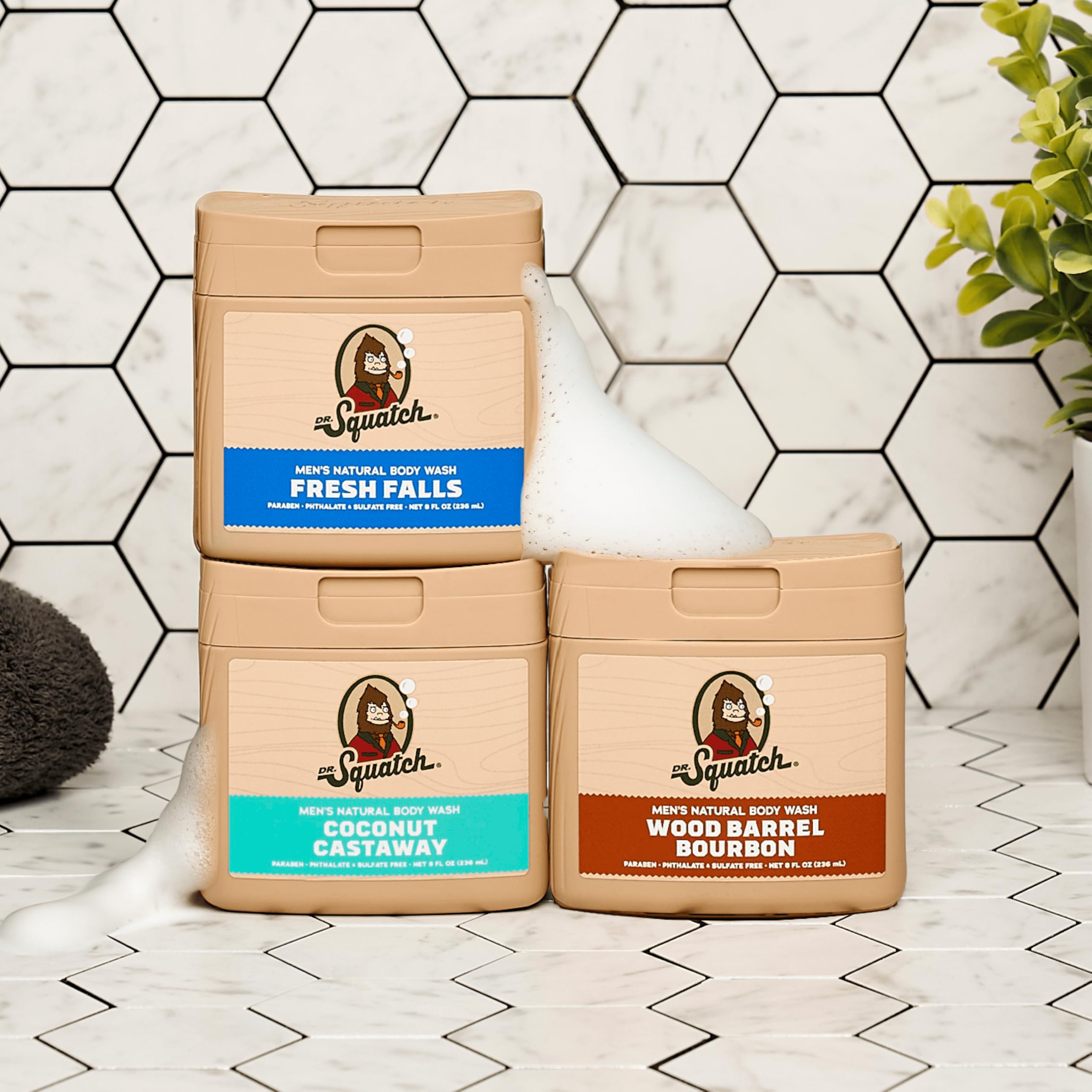 Dr. Squatch dermatologist-tested label signals gentle, non-irritating cleansing for sensitive skin
