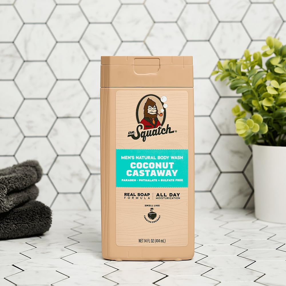 Dr. Squatch Dermatologist-tested label indicating skin-friendly formula.