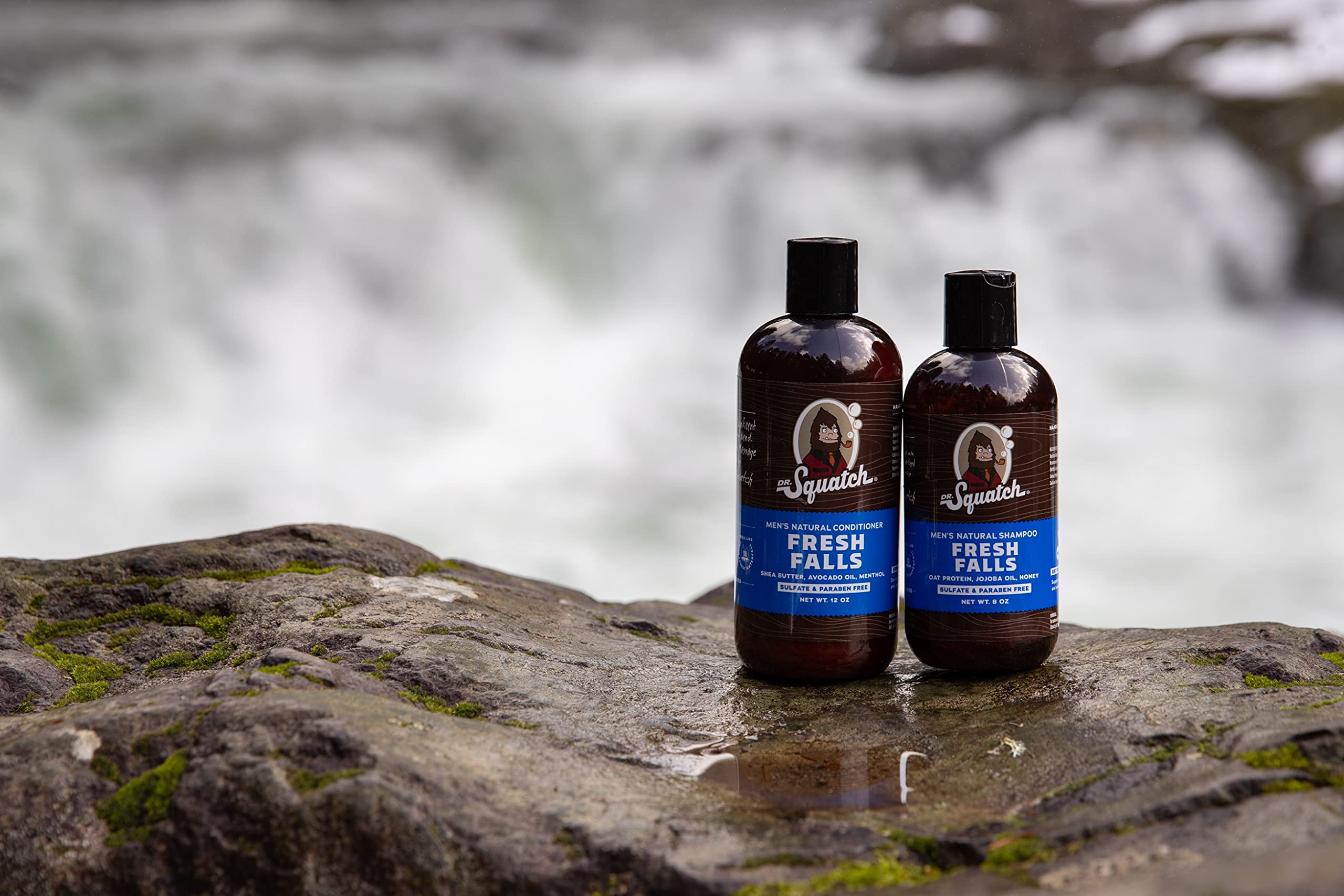 Dr. Squatch Fresh Falls Conditioner captures woodsy birch and pine scent profile for refreshing grooming.