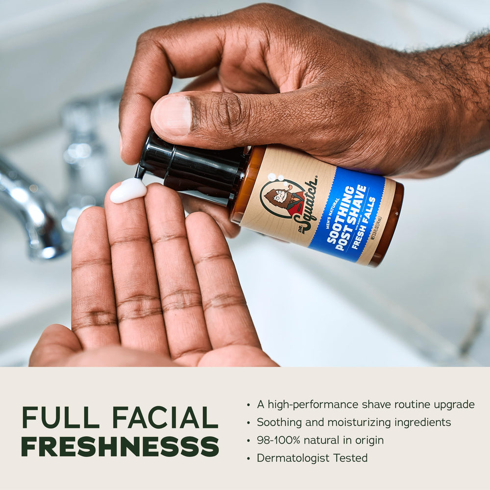 Dr. Squatch Fresh Falls ritual shot suggests prep and protection.