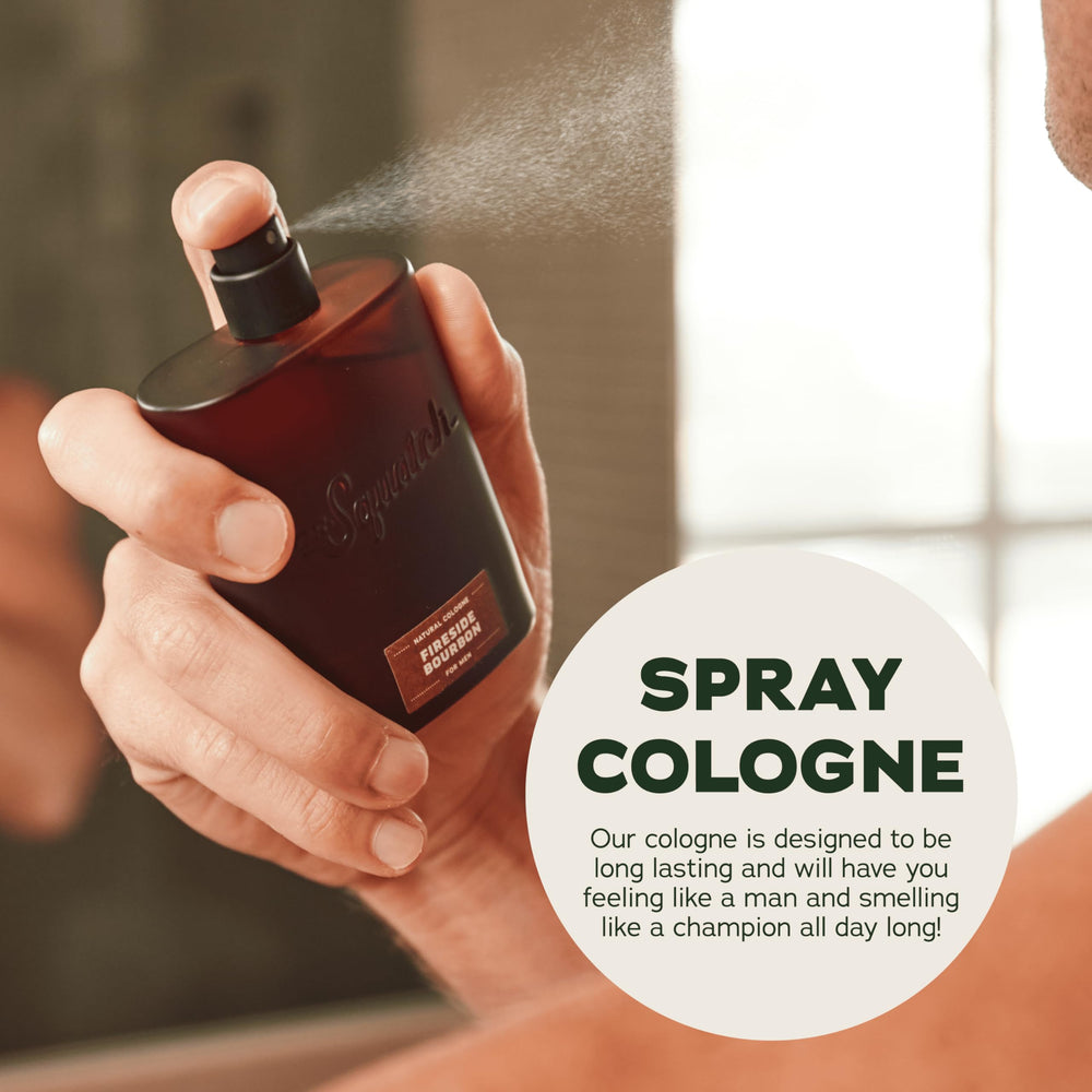 Dr. Squatch natural cologne label communicates phthalate-free, clean ingredient focus