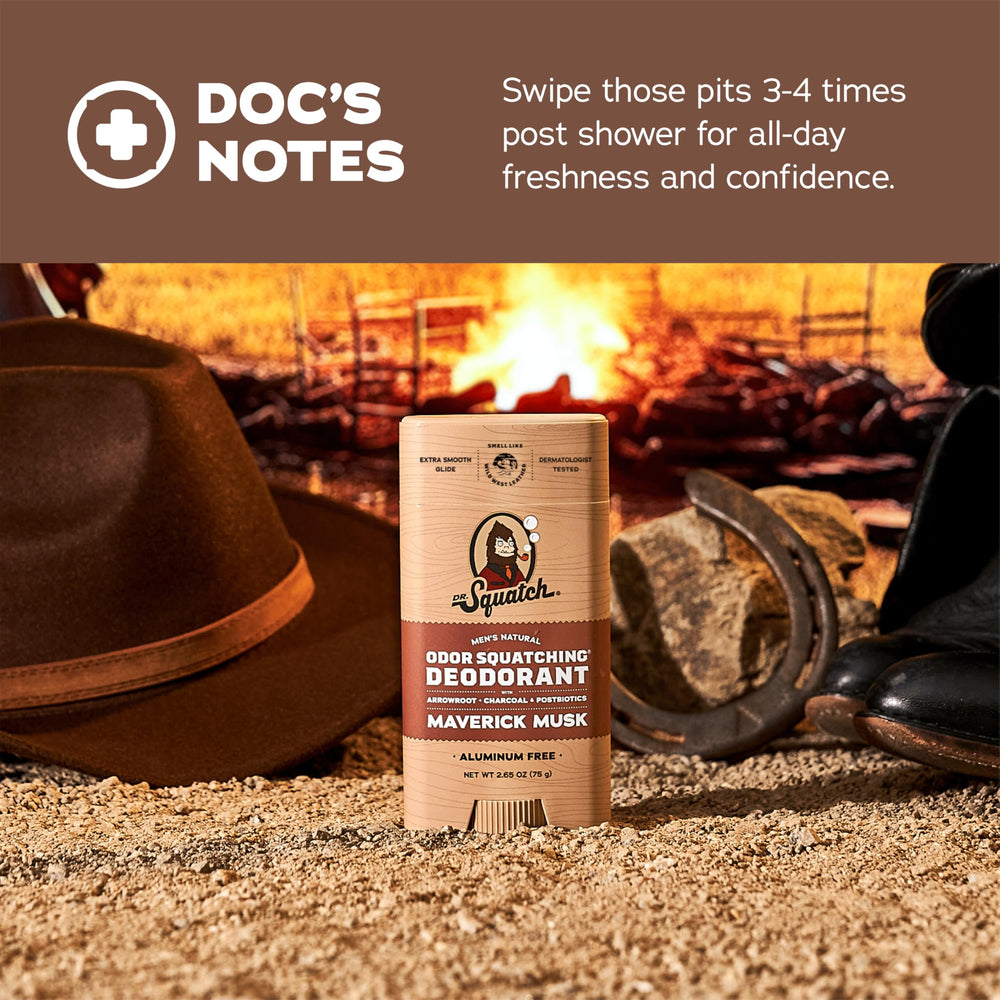 Dr. Squatch application after shower ensures long-lasting freshness.