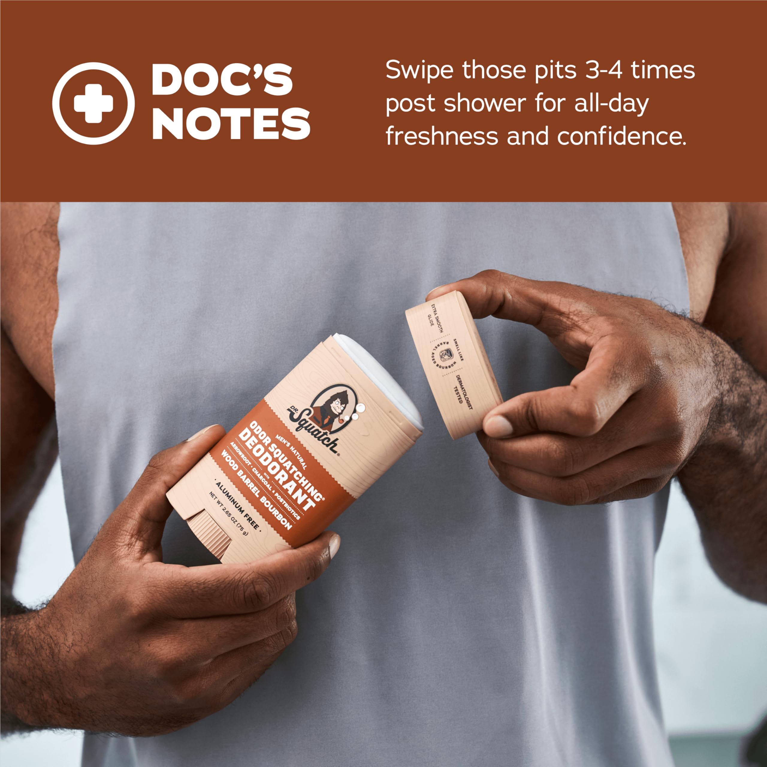 Dr. Squatch bourbon-spice fragrance with natural scents for a rugged masculine aroma.
