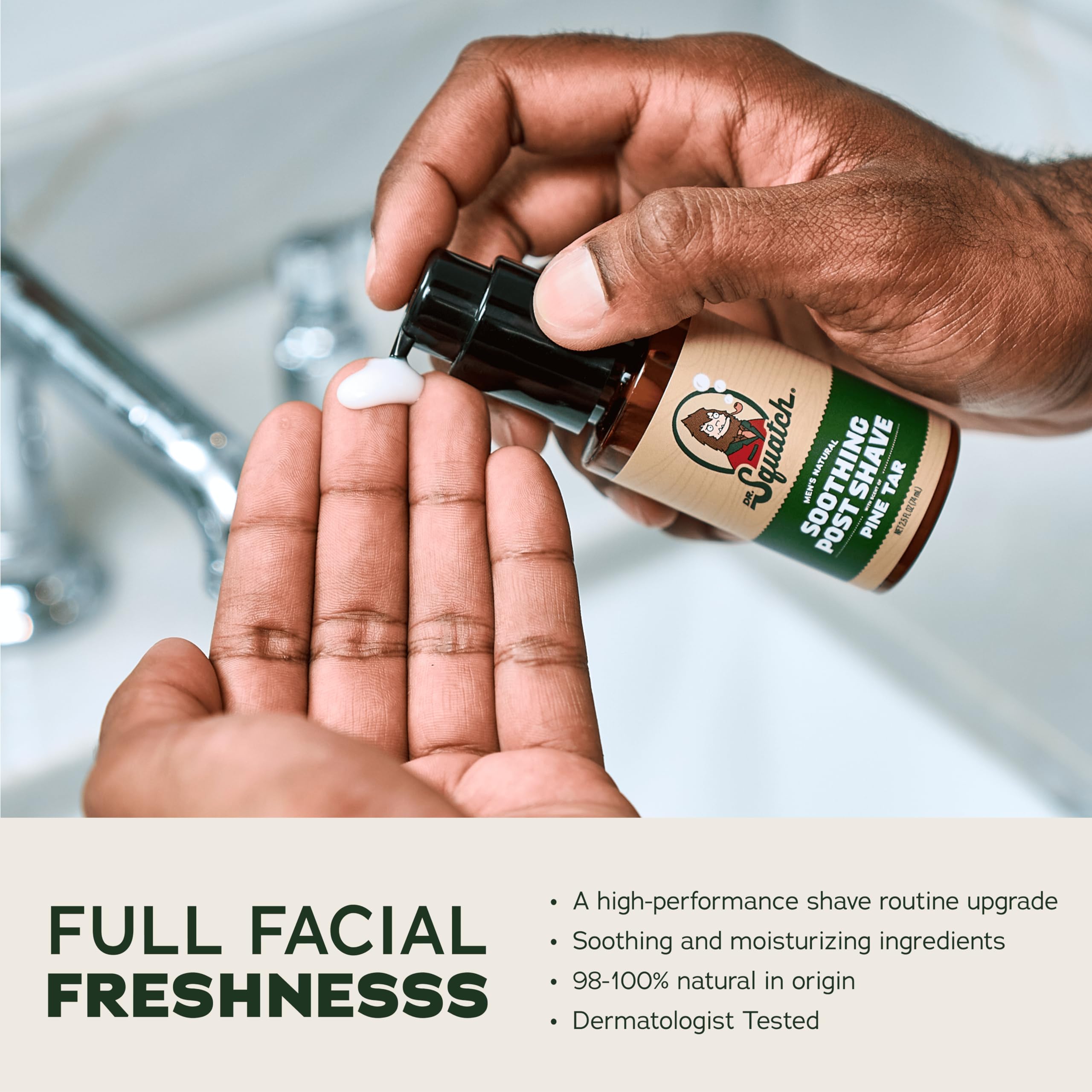 Dr. Squatch natural ingredients with shea butter and macadamia oil.