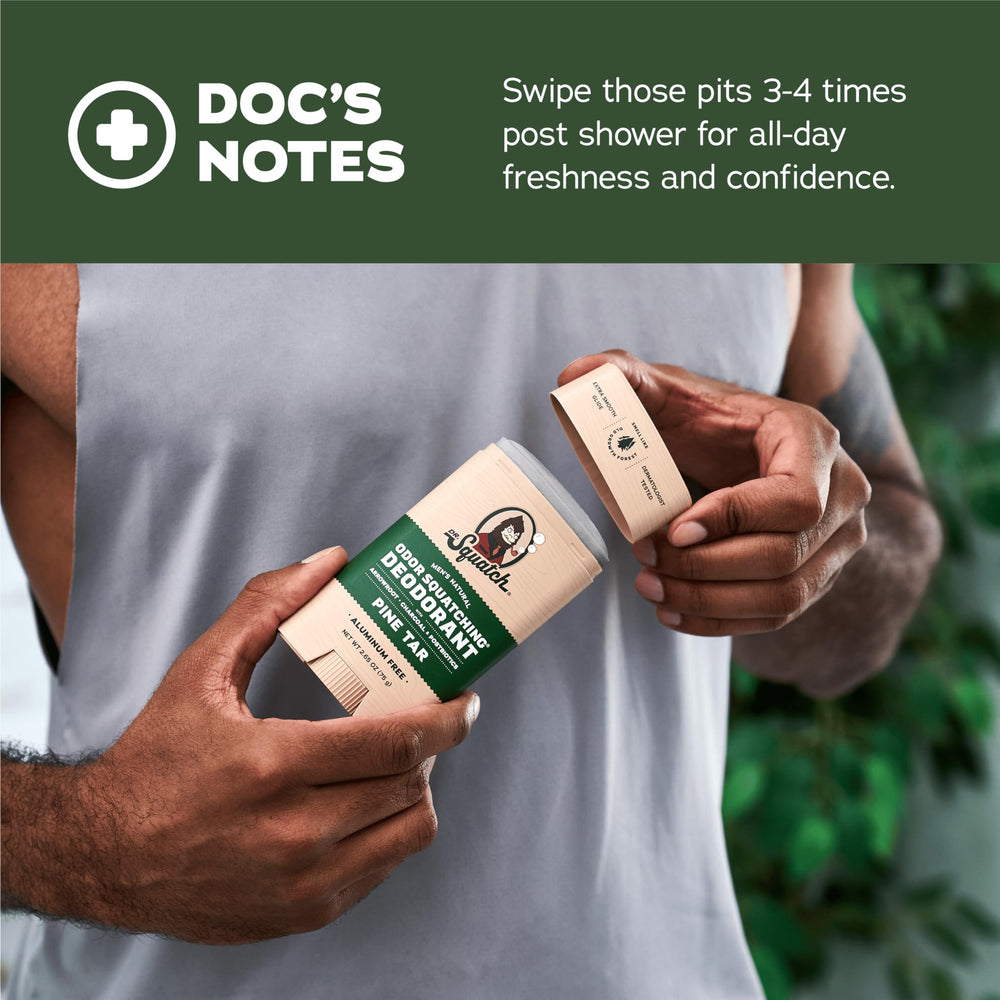 Dr. Squatch no-harsh-chemicals label communicates gentleness on skin