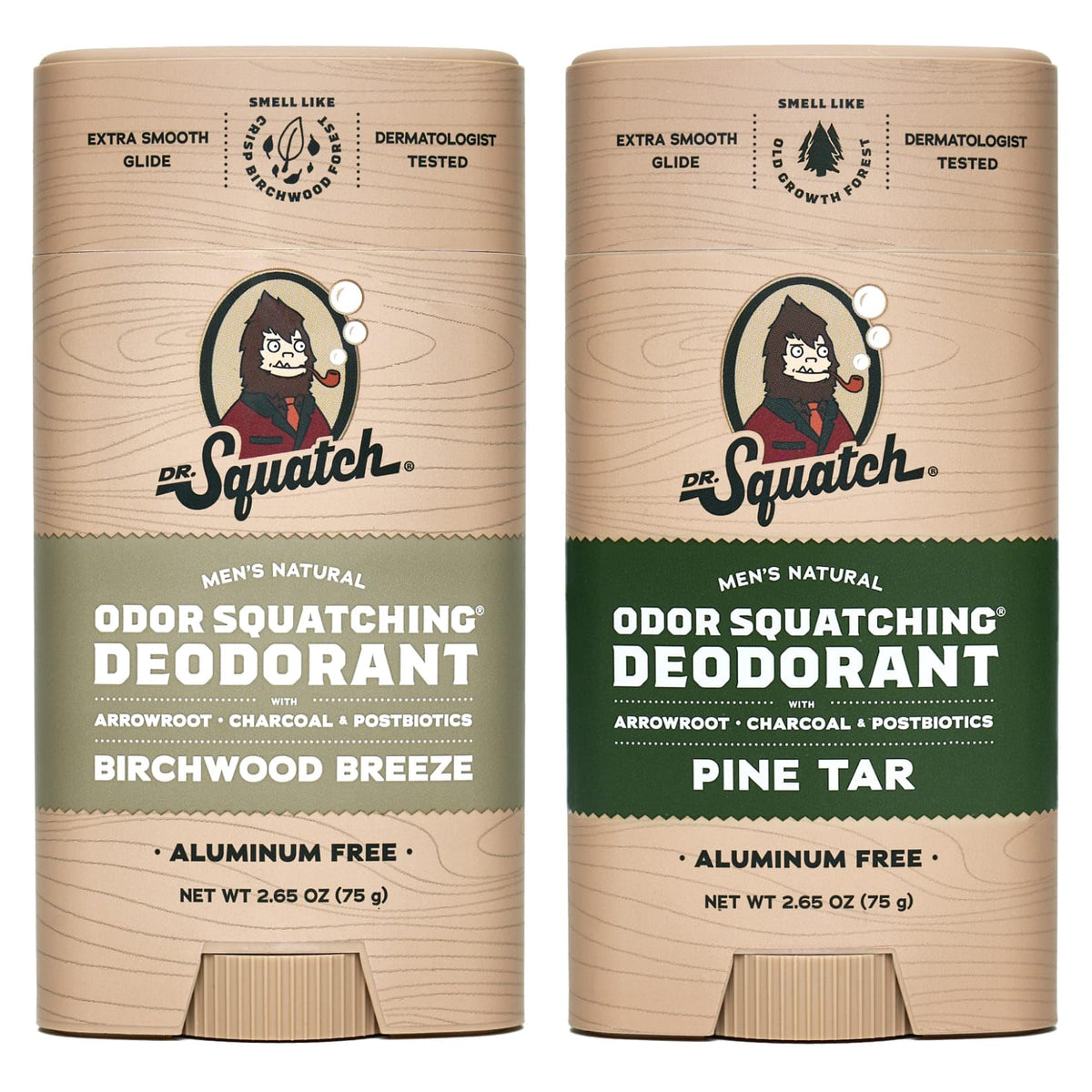 Dr. Squatch Odor-Squatching deodorant pine tar bottle for all-day freshness during active days