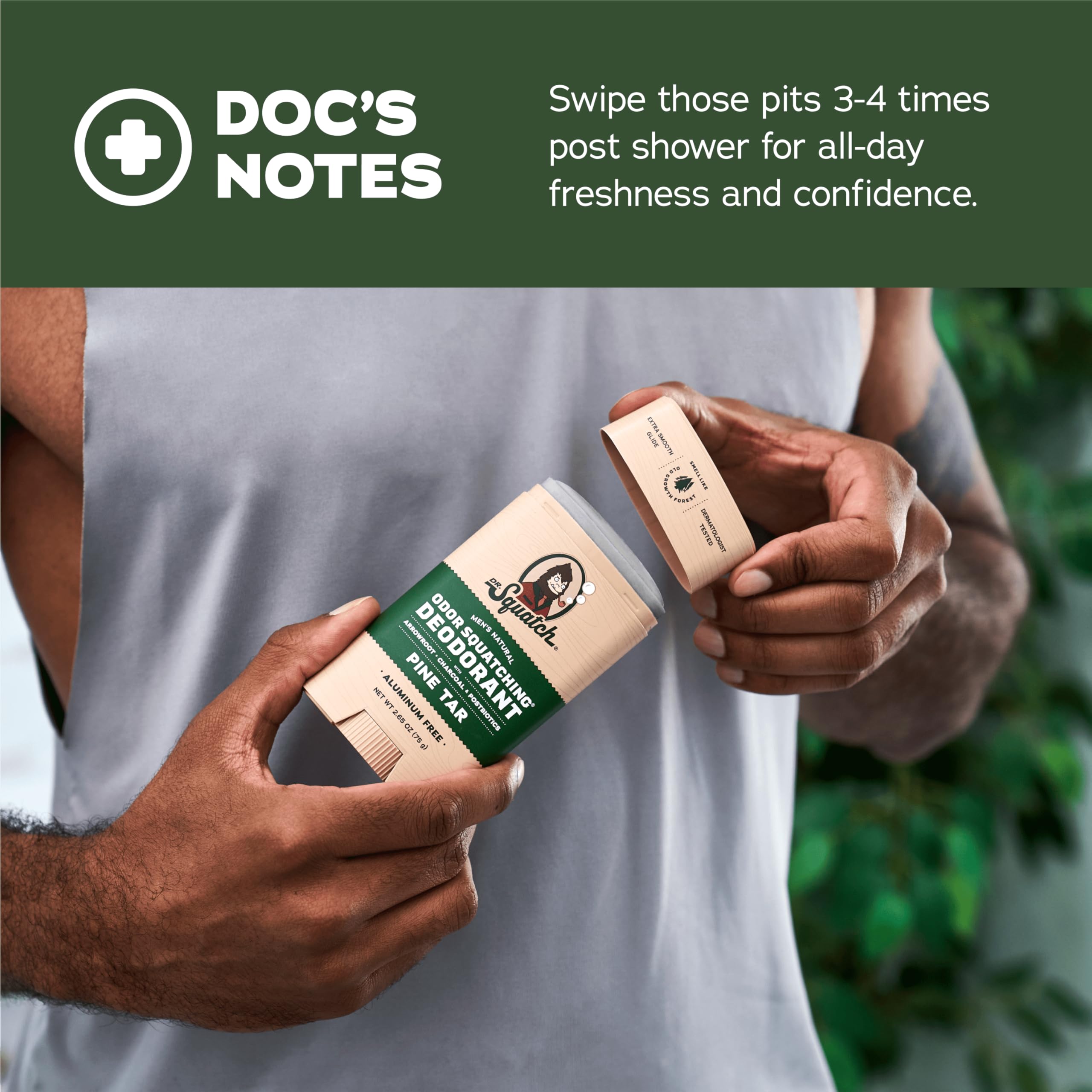 Dr Squatch odor-squatching formula arrowroot and charcoal boosts underarm freshness