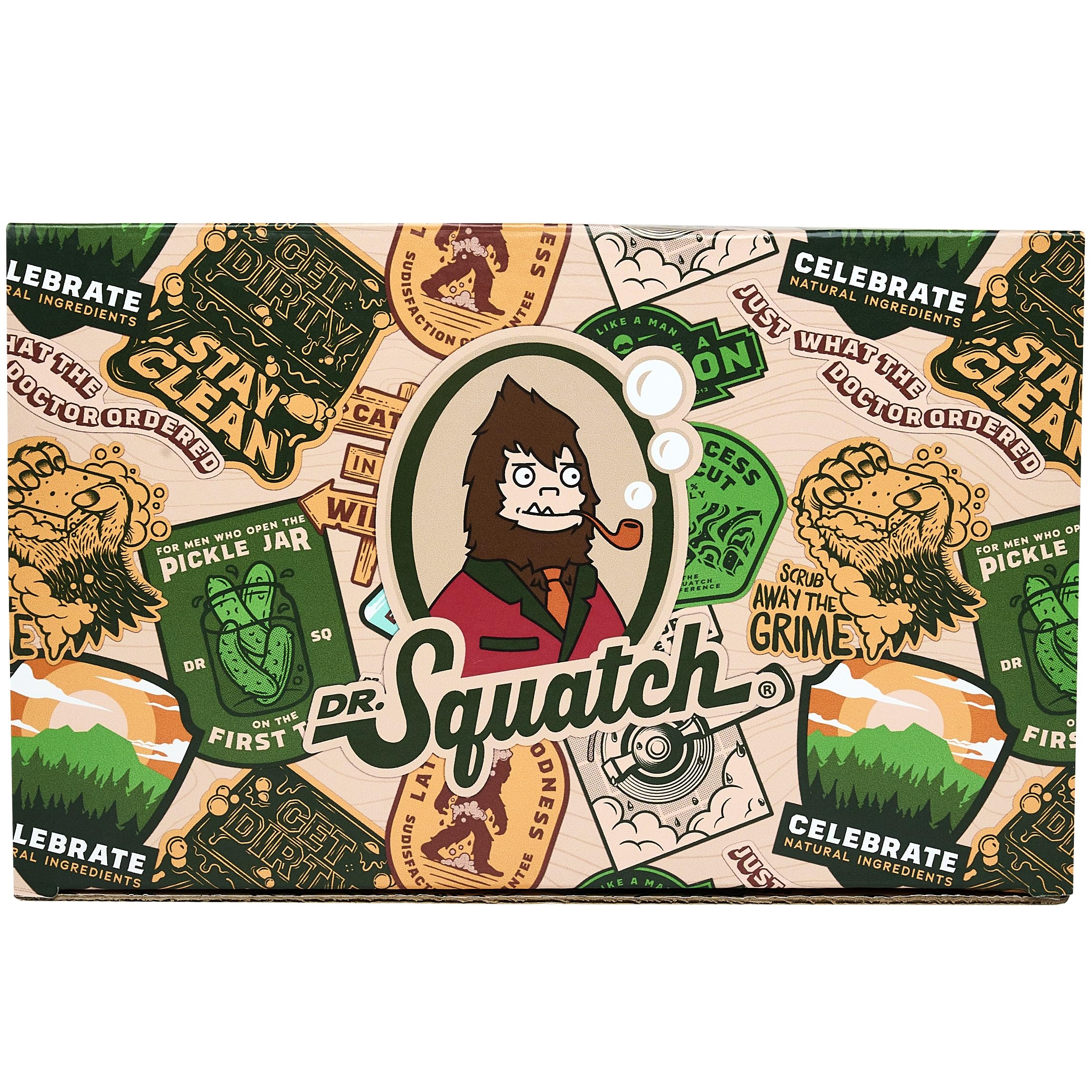 Dr. Squatch packaging close-up highlights premium gift-ready presentation