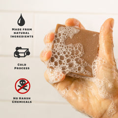 Dr. Squatch Pine Tar bar soap ingredients highlight coconut oil and shea butter nourishment.