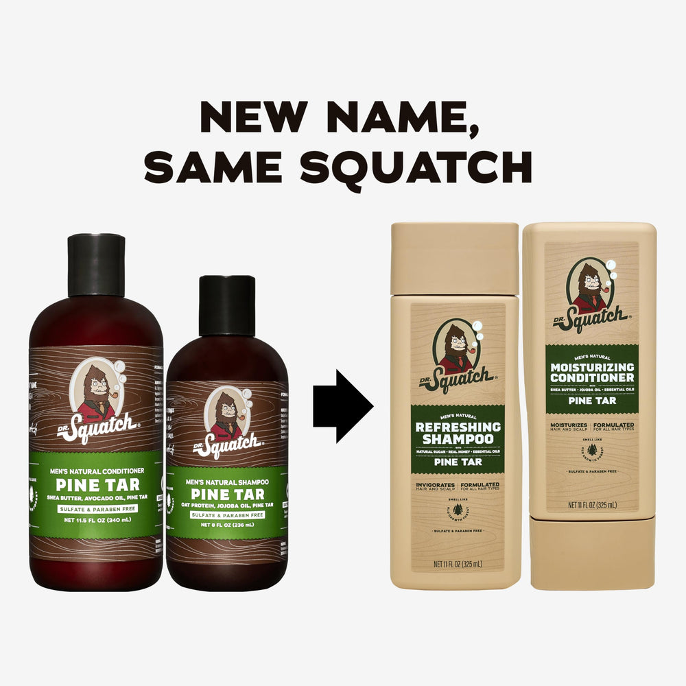 Dr. Squatch Pine Tar Conditioner bottle for smoother, manageable hair