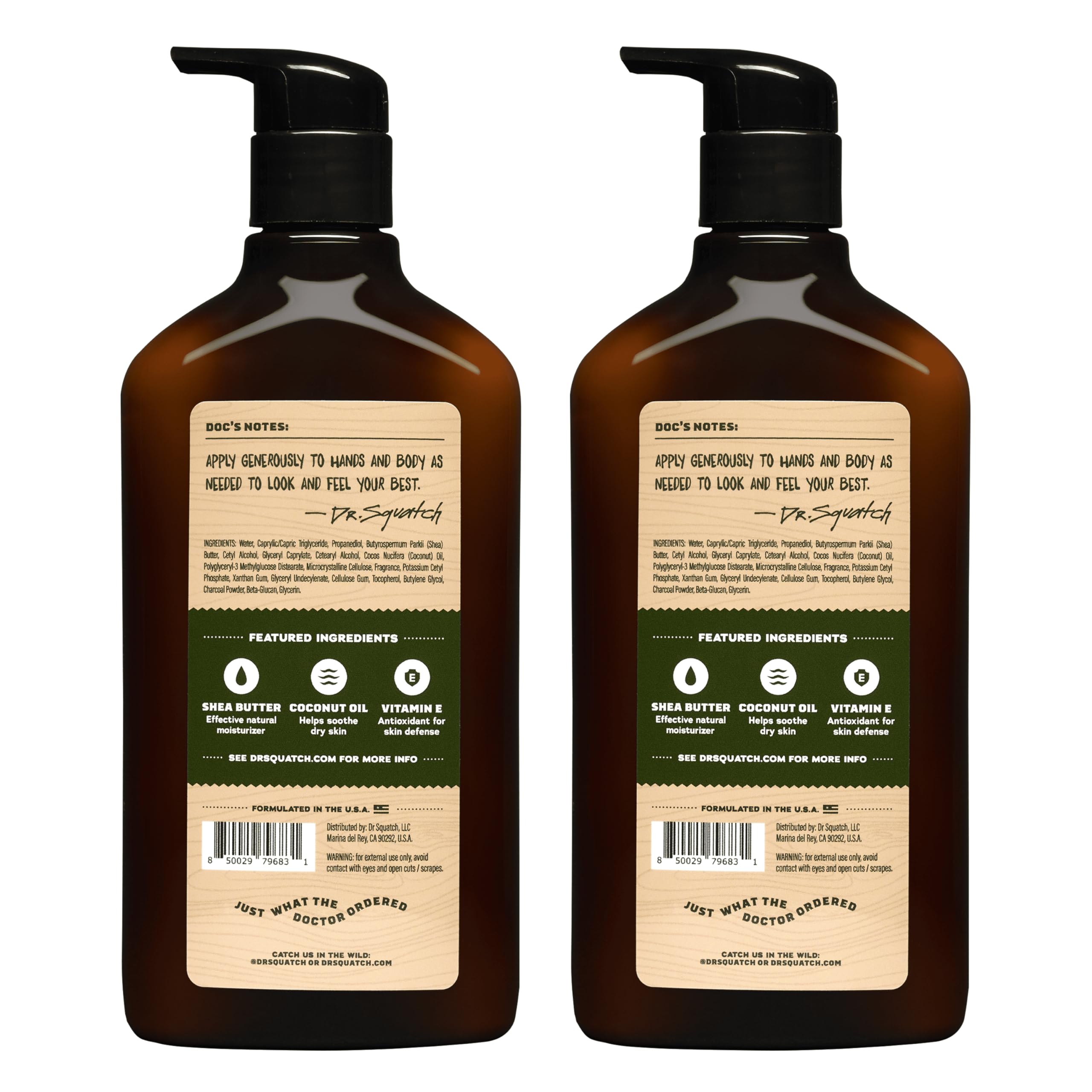 Dr. Squatch Pine Tar lotion texture close-up suggesting quick absorption.