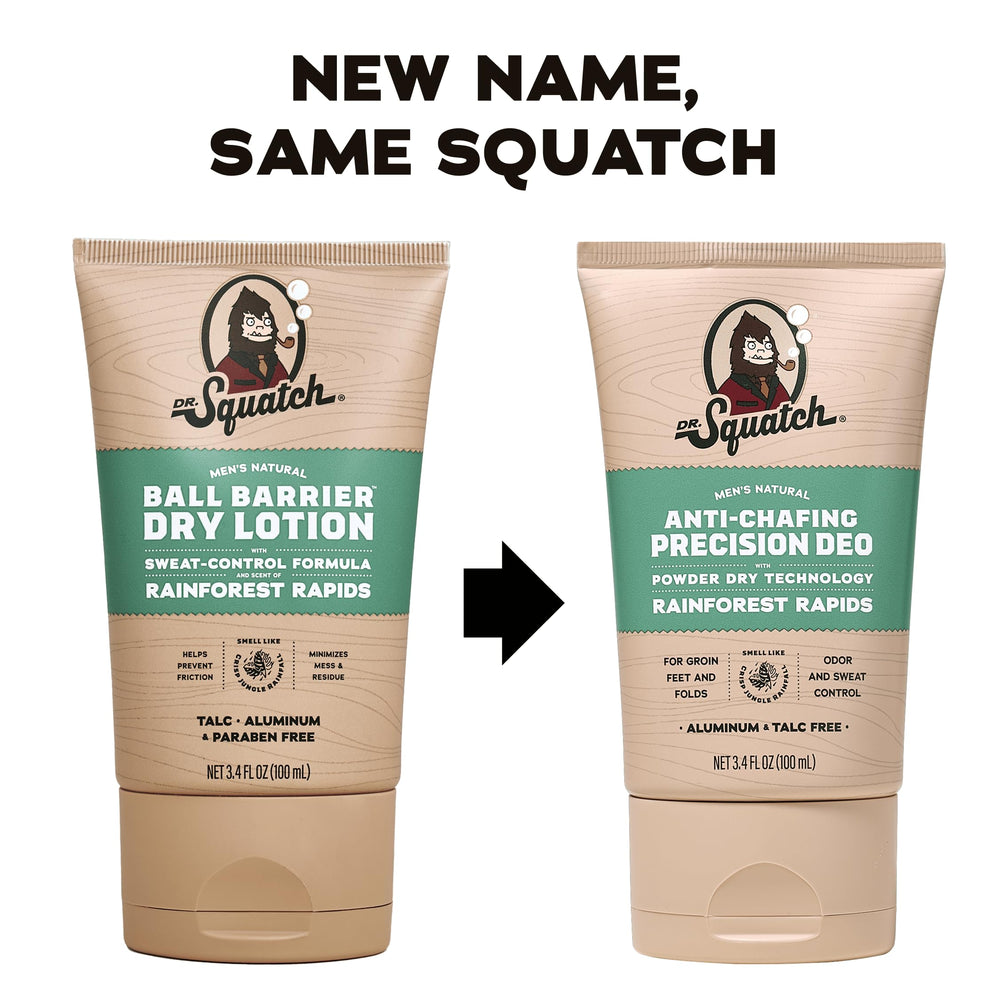 Dr. Squatch Precision Deo application shows lotion-like feel and quick-dry finish.
