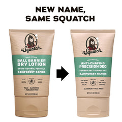 Dr. Squatch Precision Deo application shows lotion-like feel and quick-dry finish.