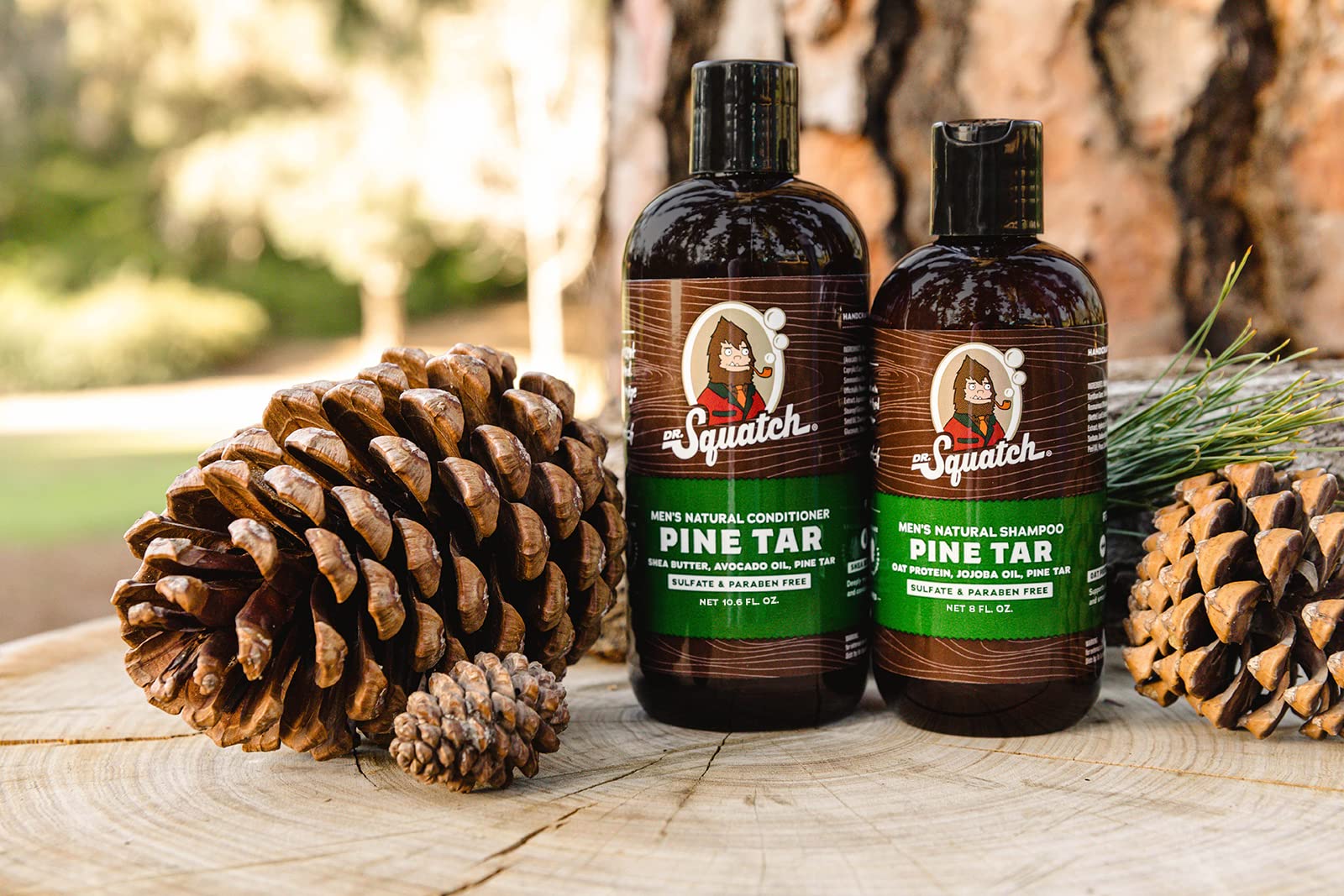 Dr. Squatch Pine Tar in a shower scene evokes outdoorsy ritual and elevated routine.