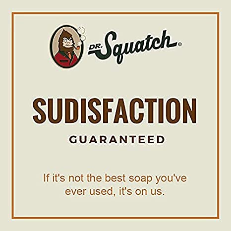 Dr. Squatch Pine Tar in a woodland setting suggests a rugged, nature-inspired cleanse.