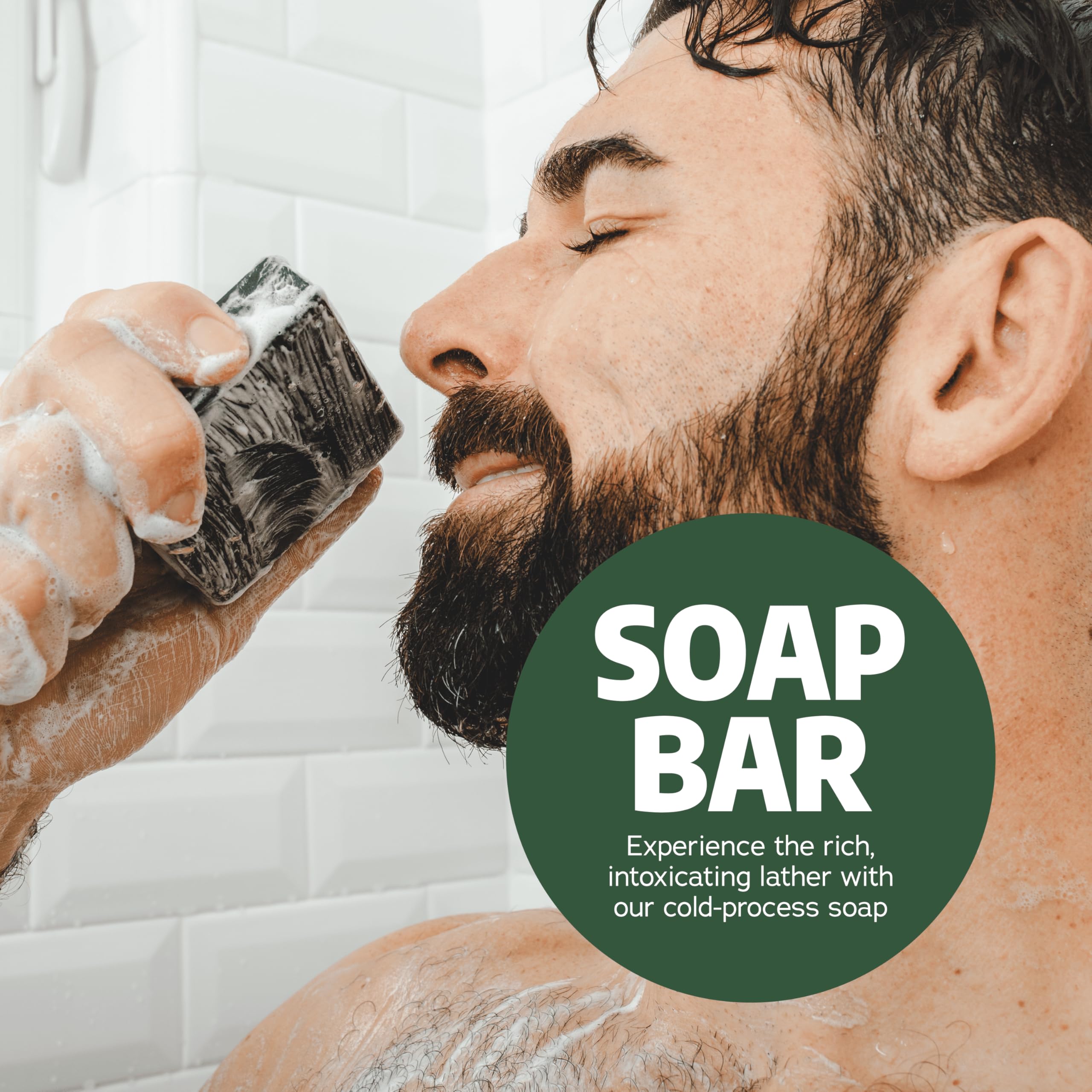 Dr. Squatch Sierra Storm bar soap ingredients feature kaolin clay for gentle cleansing.