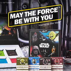 Dr. Squatch Star Wars Episode 1 collector box interior hints at premium contents for an unboxing experience.