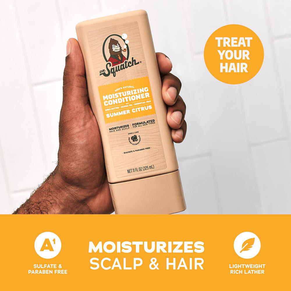Dr. Squatch Summer Citrus Conditioner bottle for smooth, manageable hair