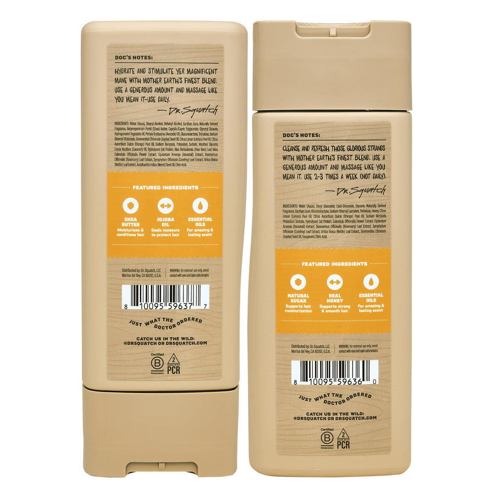 Dr. Squatch Summer Citrus Conditioner end-to-end closeup with nourishment cues
