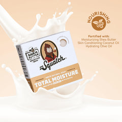 Dr. Squatch Total Moisture Bar Soap shea butter application; gentle daily hydration