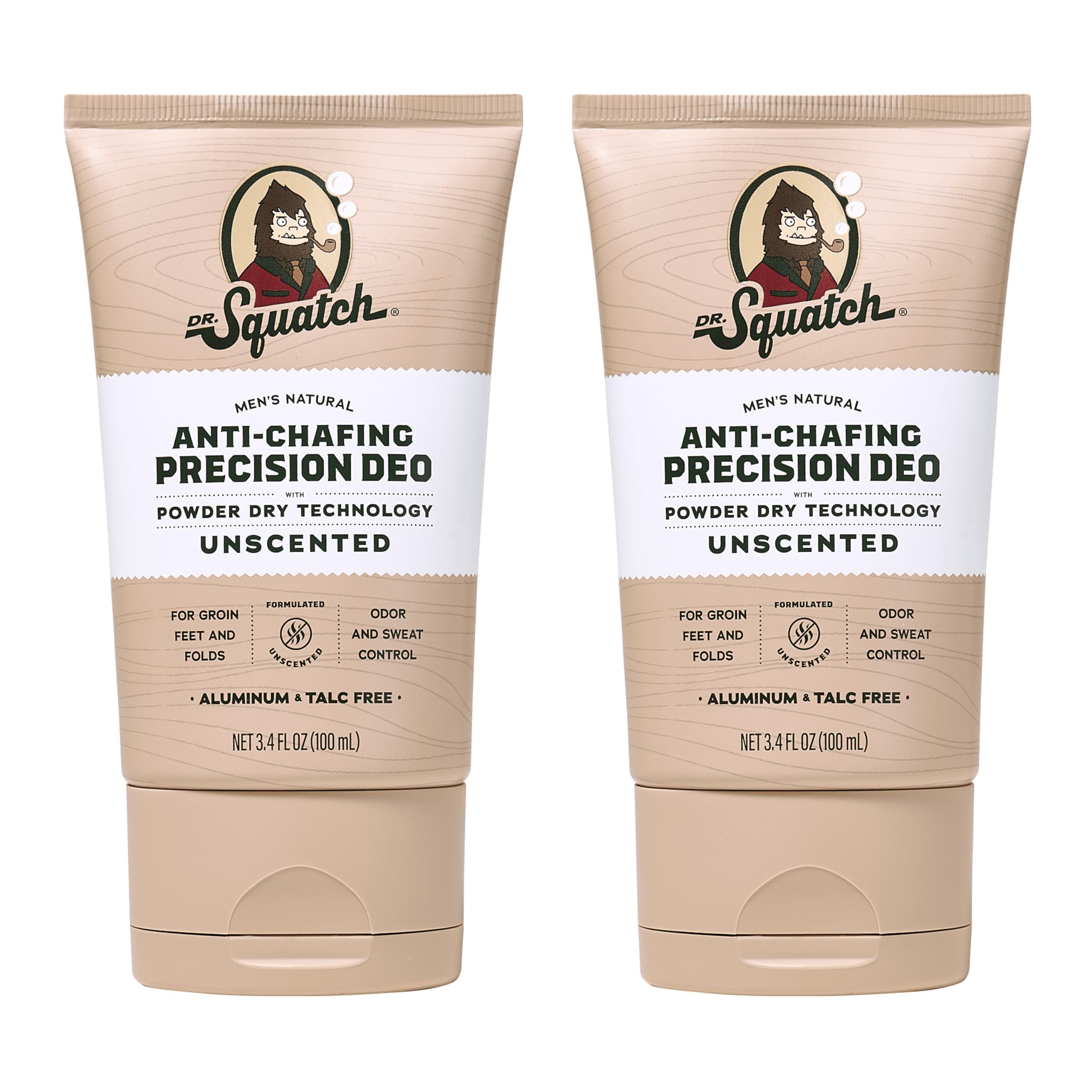 Dr Squatch Whole Body Deodorant 2 pack bottle front showing clean design and odor control
