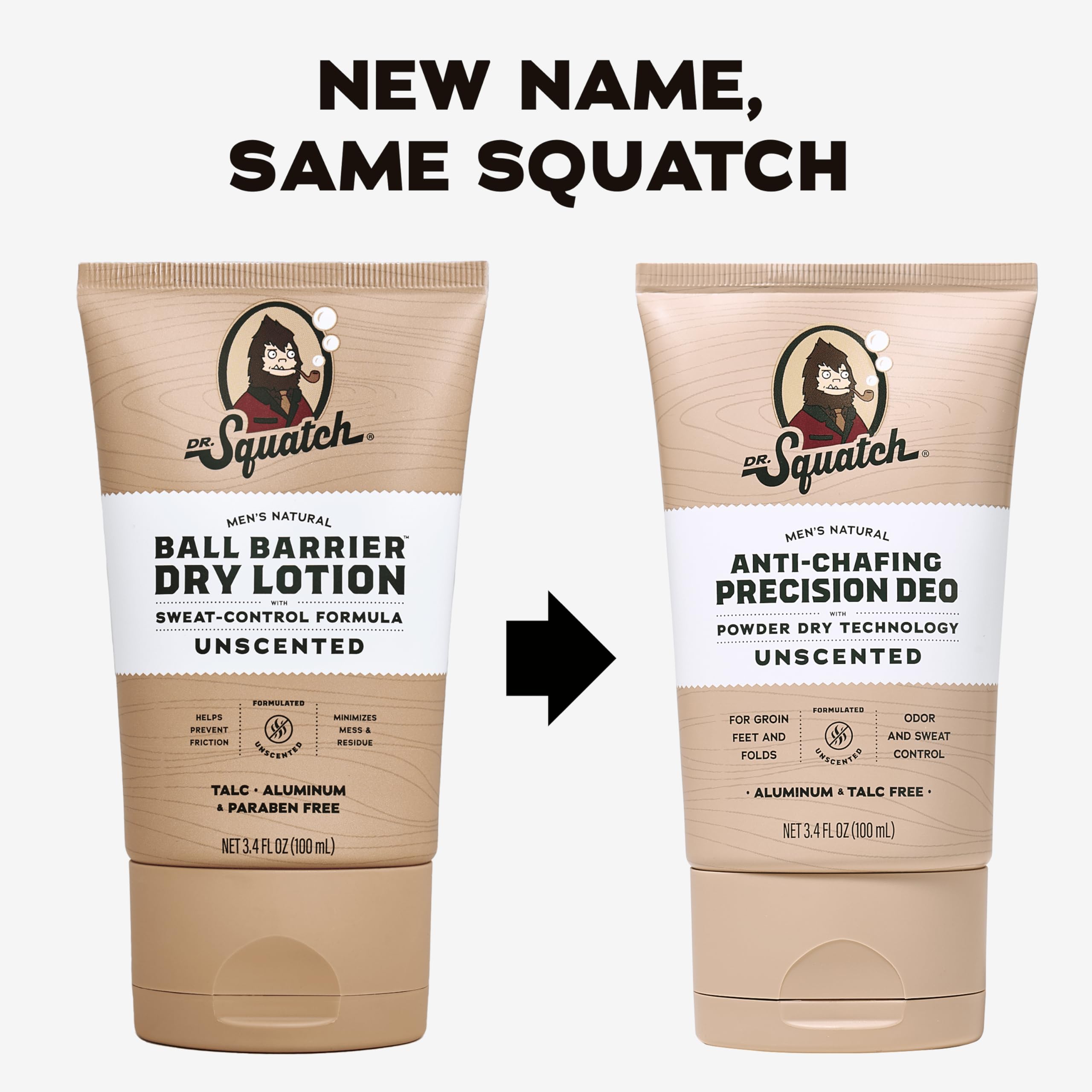 Dr Squatch unscented label close up for versatile use