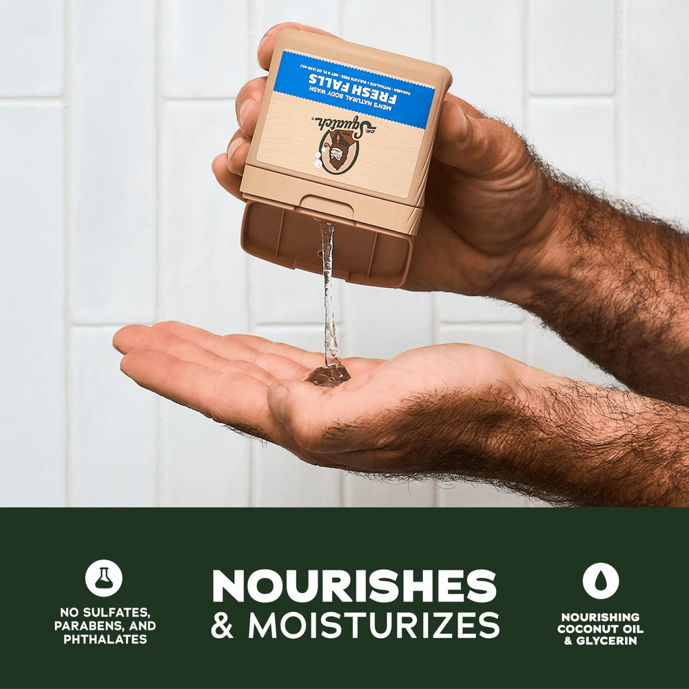 Dr. Squatch Wood Barrel Bourbon lather promotes masculine grooming ritual