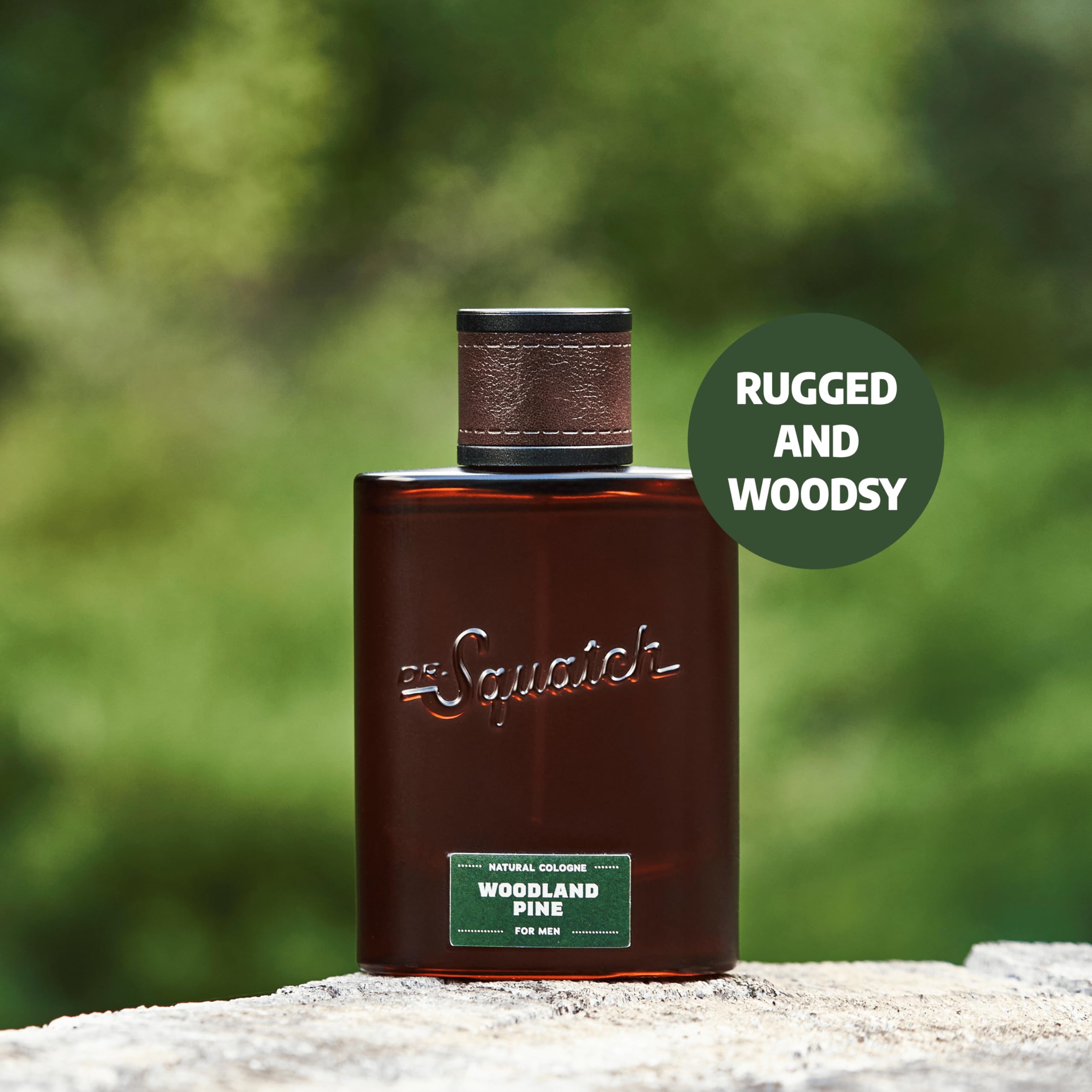 Dr. Squatch Woodland Pine packaging highlighting sustainably sourced ingredients