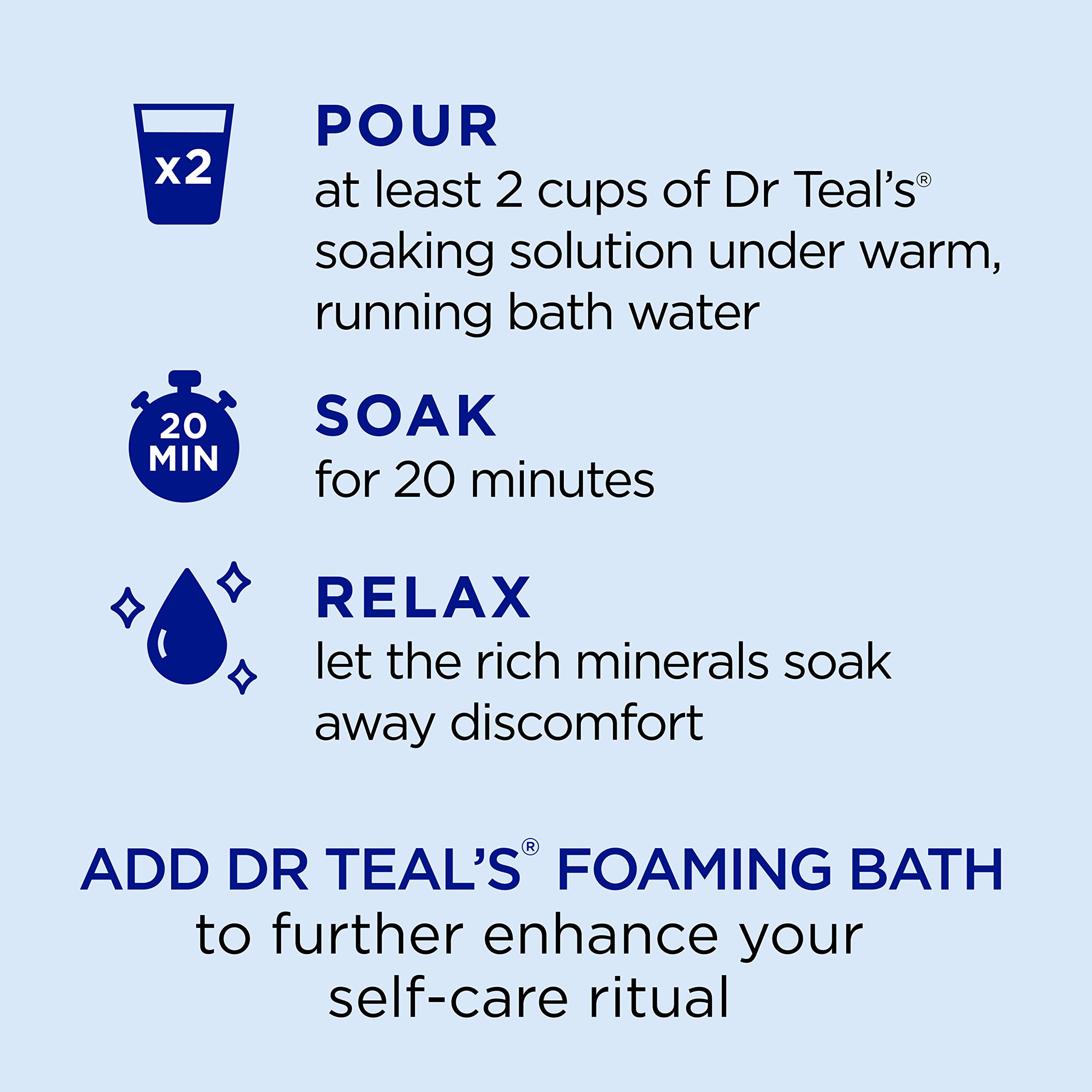 Dr Teal's Aloe Vera and Vitamin E in bath for soothing skin.
