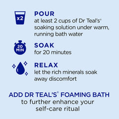 Dr Teal's Aloe Vera and Vitamin E in bath for soothing skin.
