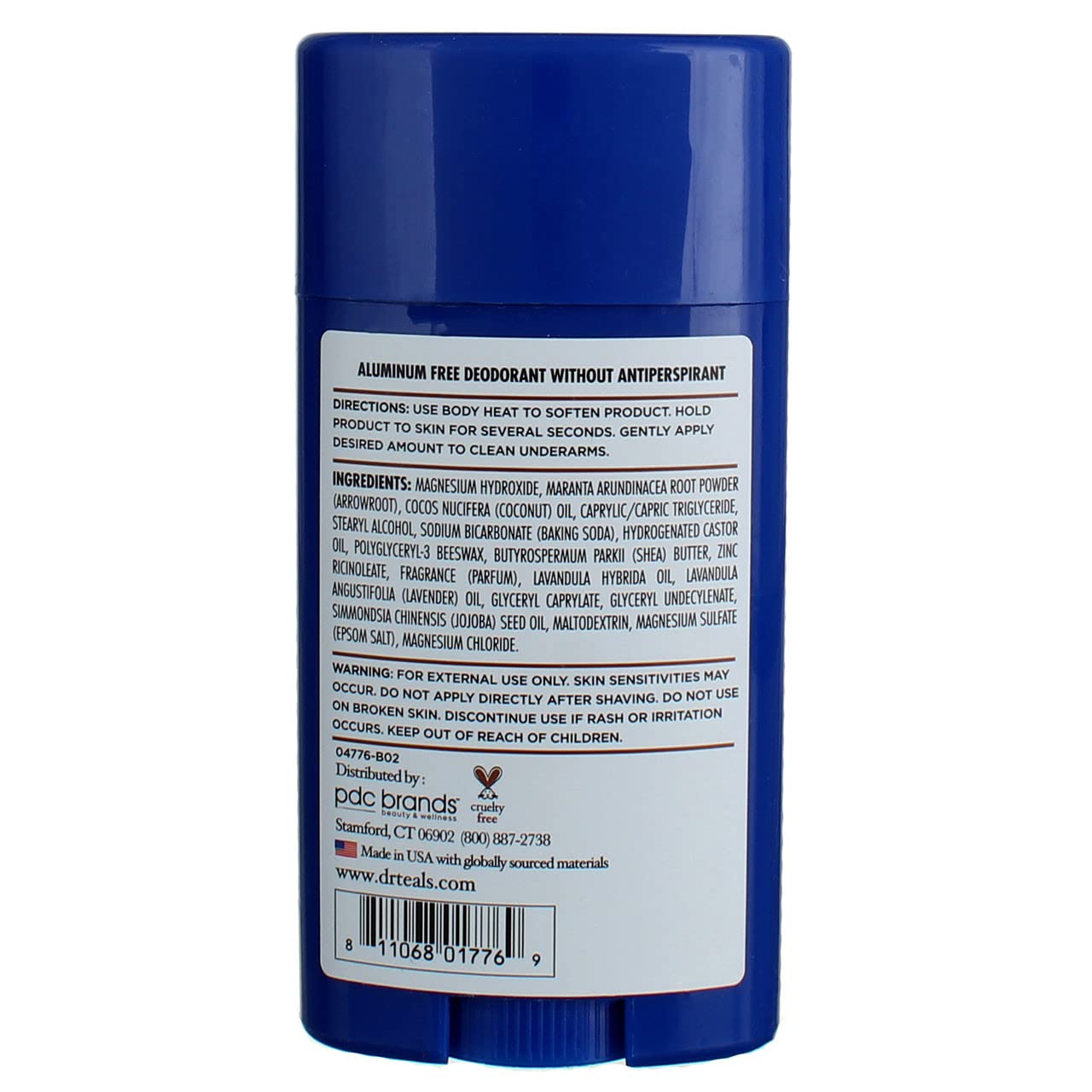 Dr Teal's coconut oil deodorant texture swipe showing creamy application.