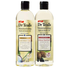 Dr Teal's Bath & Body Oil Variety Gift Set packaging showing two bottles for a home spa experience