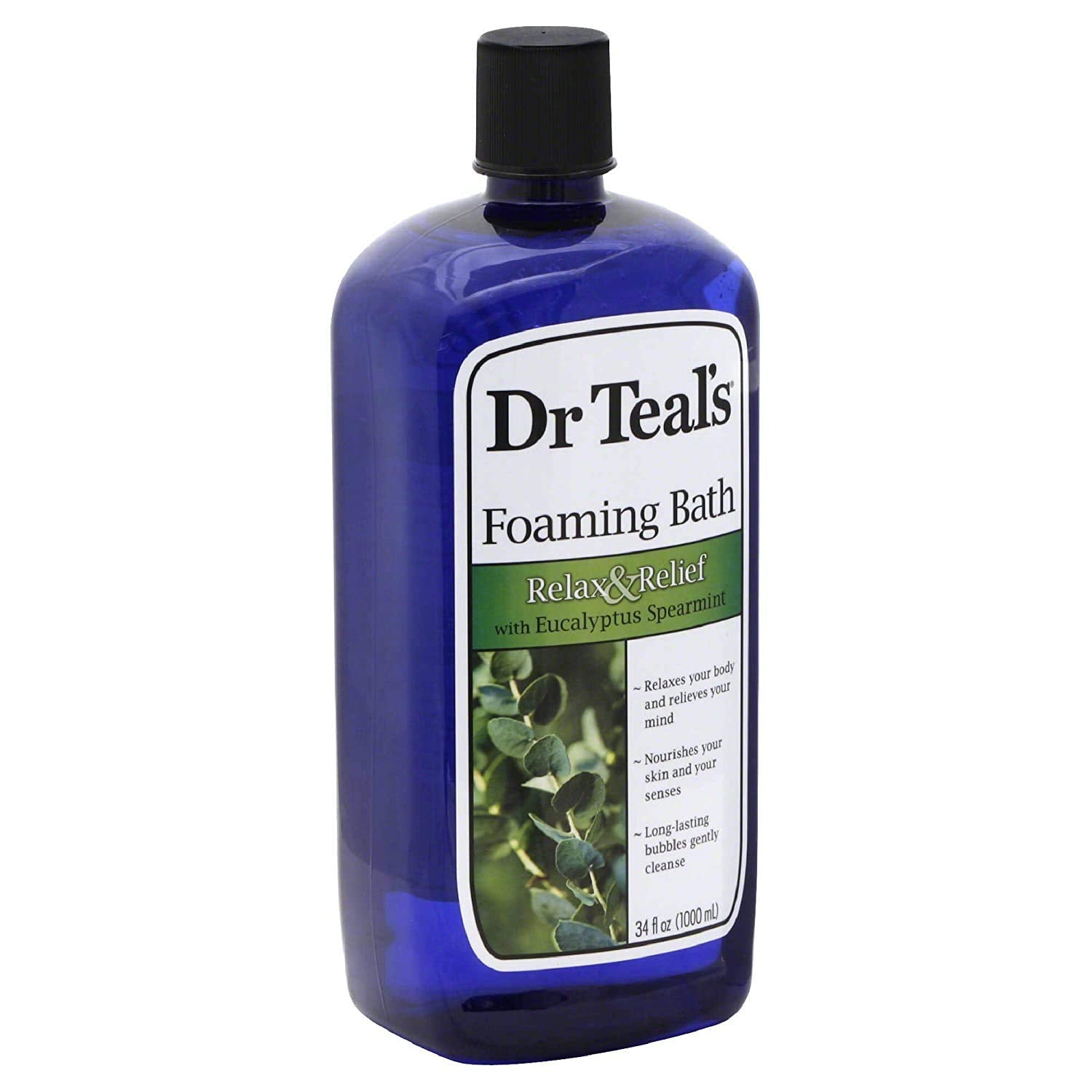 Dr Teal's Lavender foaming bath in a tub setting suggests relaxation moments.