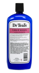 Dr Teal's Calm & Serenity bottle showcased in a calm bath setup
