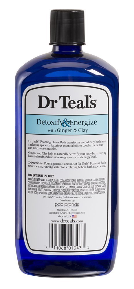Dr Teal's Ginger & Clay gift-set packaging features two 34oz bottles for home spa experiences.